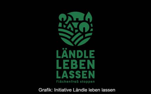Ein Logo mit Landwirtschaft und Bäumen für die Initiative Ländle leben lassen.