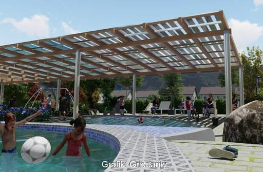 Im Bild eine Planschbeckenüberdachung als Beispiel für Photovoltaik-Konzepte für Schwimmbäder.