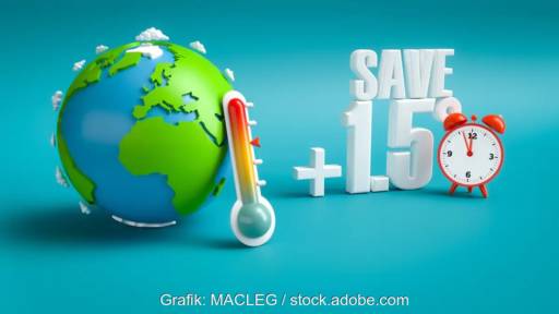 Im Bild eine Erdkugel mit Thermometer und 1,5-Grad-Ziel als Symbol für Die Checkliste „Nationaler Energie- und Klimaplan“, den Umwelt- und Entwicklungsorganisationen vorgelegt haben.