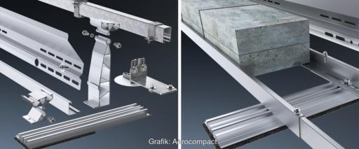 Das Photovoltaik-Montagesystem Compactflat SN 2 von Aerocompact ist für alle Photovoltaik-Modulgrößen geeignet.