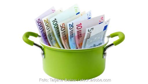 Im Bild eine Topf voll Geld als Symbol für den Haushaltsstreit und den Bundeshaushalt
