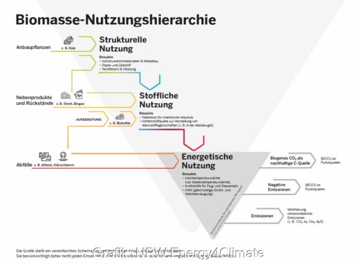 Die Grafik zeigt die Nutzungshierarchie für Biomasse von NRW.Energy4Climate
