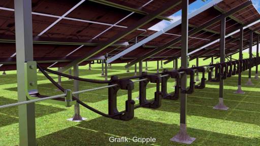 Im Bild eine Grafik mit dem Kabelmanagementsystem von Gripple, das man nun um einen Minikabelträger für 6-mm Solarkabel erweitert hat.