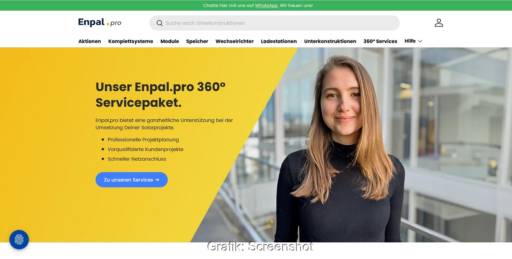 Im Bild ein Screenshot vom Geschäftskundenportal Enpal.pro.