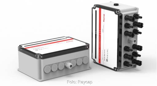 Im Bild die Box ProTec PV Box 7y, sie enthält einen Überspannungsschutzschutz für PV-Anlagen.