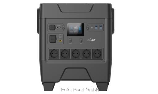 Im Bild die tragbare Powerstation mit Solar-Generator.