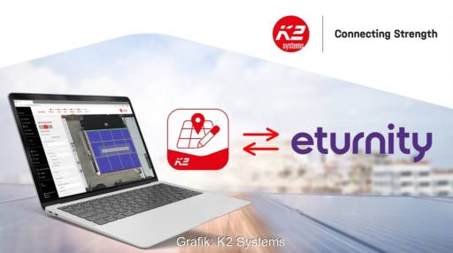 Im Bild eine symbolische Darstellung der Photovoltaik-Planungssoftware K2 Base.