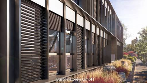 Im Bild das Photovoltaik-Verschattungssystem Solarstoren.