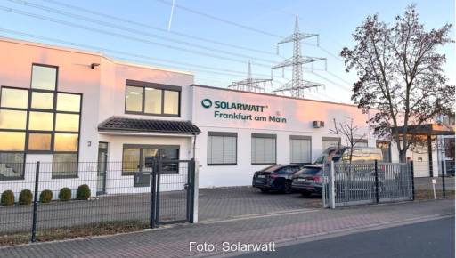 Im Bild der Installationsstandort von Solarwatt in Frankfurt.
