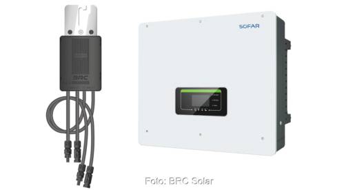 Im Bild ein Wechselrichter von Solar mit dem Photovoltaik-Leistungsoptimierer von BRC Solar.