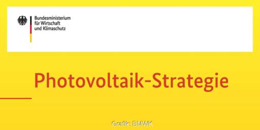Im Bild ist ein Ausschnitt des Deckblattes der Photovoltaik-Strategie des Bundes.
