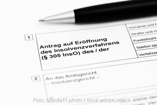 Insolvenz-Antrag, Kugelschreiber.