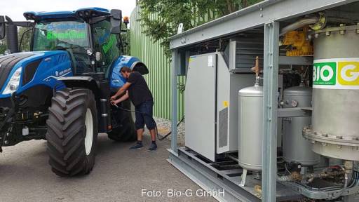 Im Bild der Biomethan-Traktor der Bio-G GmbH.