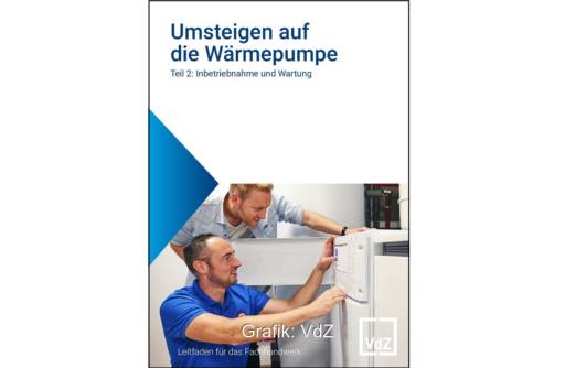 Im Bild das Cover vom VdZ-Leitfaden „Umsteigen auf die Wärmepumpe ⎼ Teil 2“.