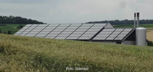 Im Bild die ein der Solarthermie-Großanlagen für Wärmenetze von Gasokol.