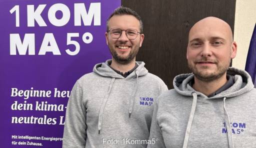 Im Bild Timo Wositsch und Patrick Zeitler, die ihr Unternehmen Zewo Energy an 1Komma5° verkauft haben.