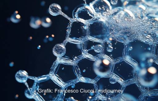 Im Bild eine Grafik, die die neue elektrochemische Wasserspaltung illustriert.