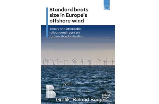 Im Bild das Cover der Studie zur Standardisierung der Turbinengröße in der Offshore-Windbranche von Roland Berger.