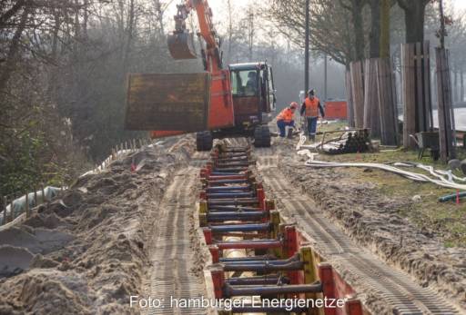 Bauarbeiten am Wasserstoff-Industrienetz in Hamburg.