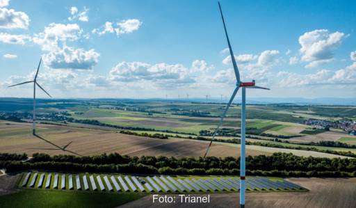 Im Bild ein Windpark von Trianel Energieprojekte.