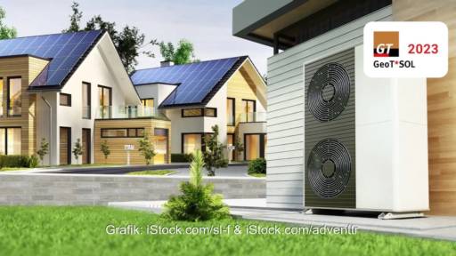 Im Bild eine symbolische Darstellung für GeoT*SOL, eine Planungssoftware für Wärmepumpe und Photovoltaik von Valentin Software.