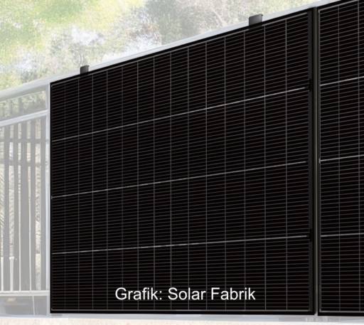 Im Bild das Photovoltaik-Modul Mono S5 Installer Series Halfcut für Balkonkraftwerke von der Solar Fabrik.