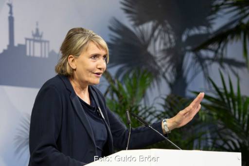 BEE-Präsidentin Simone Peter bei einer Rede