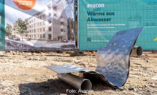 Der Abwasserwärmetauscher der das Abwasser im Kanal als Wärmequelle nutzt.