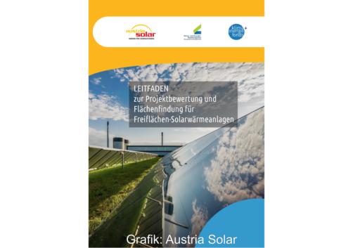Das Cover vom Leitfaden für Solarwärme auf Freiflächen.