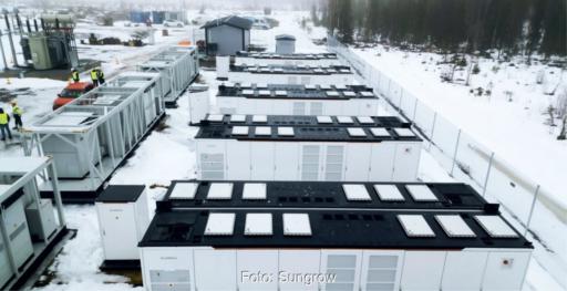 Batteriespeicher-Anlage nahe am Polarkreis in Finnland.