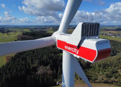 Windrad aus Vogelperspektive