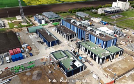 Energiepark im Bau aus der Vogelperspektive