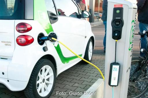 Zu sehen ist ein Auto an einer Ladestation.