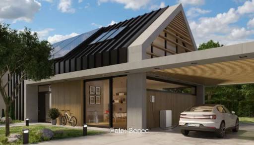Im Bild ein Haus mit Senec-Speicher, der Hersteller hat eine bestimmte Modulgeneration in den Konditionierungsbetrieb versetzt.
