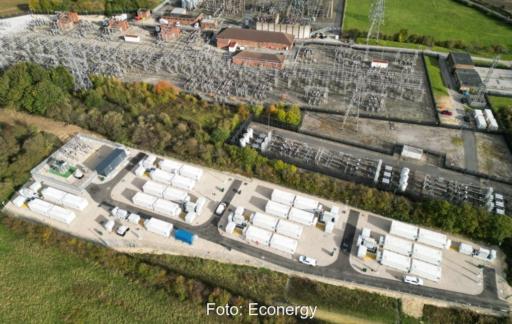 Im Bild das Swangate-Batteriespeicher-Projekt in Großbritannien von Econergy Renewable Energy.