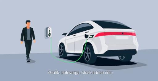 Eine Grafik zeigt ein E-Auto an der Wallbox, Monta hat eine Rangliste der EV-Ladegeräte erstellt.