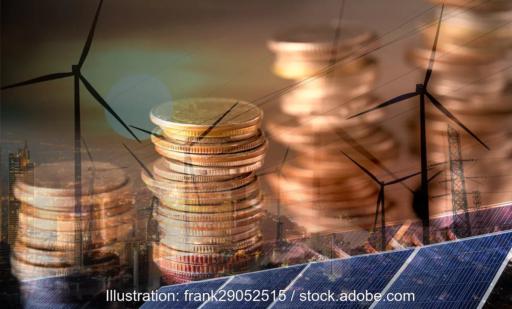 Geldmünzen, Photovoltaik und Windkraftanlagen, EB-SIM legt einen neuen Fonds für Photovoltaik- und Windenergie-Finanzierung für Kirchen und Sozialwirtschaft auf.