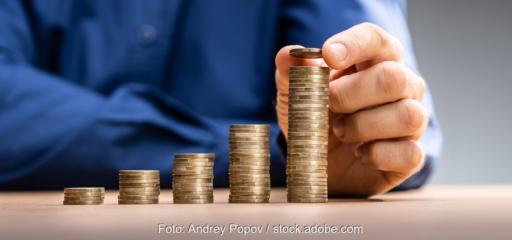 Stapel von Münzen als Symbol für Kapitalerhöhung