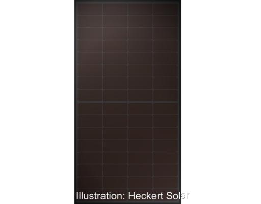 Das neue Rückkontakt-Photovoltaik-Modul von Heckert Solar hat ein homogenes Full-Black-Design.