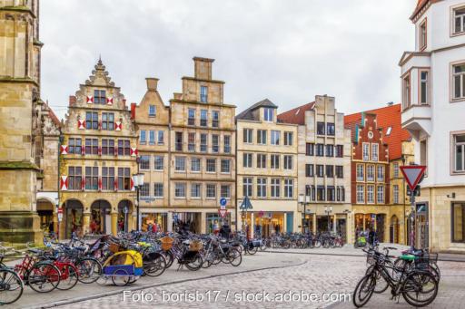 Historische Häuserfassaden in Münster.