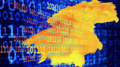 Landkarte von Deutschland in gelb-orange-Tönen - Daten für oberflächennahe Geothermie