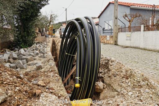 Ein Kunststoffleitungssystem auf einer Rolle zur Versorgung eines Quartiers mit einem Wärmemedium.