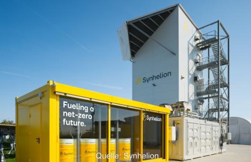 Die Treibstoffanlage Dawn in Jülich von Synhelion, ist die erste Demonstrationsanlage für synthetische Kraftstoffe des Unternehmens.