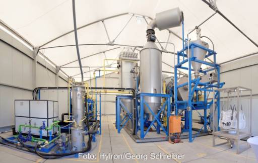 Eien Pilotanlage zur Produktion von Stahl mit Wasserstoff.