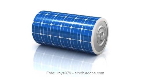 Im Bild eine Batterie mit PV als Audfruck als Symbol für Solarflow, ein Batteriesystem für Balkonkraftwerke.