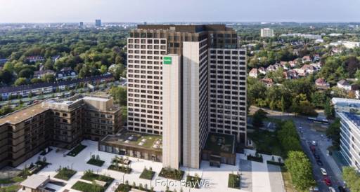 Die Zentrale des BayWa-Konzerns in München: ein vielstöckiges Hochhaus.