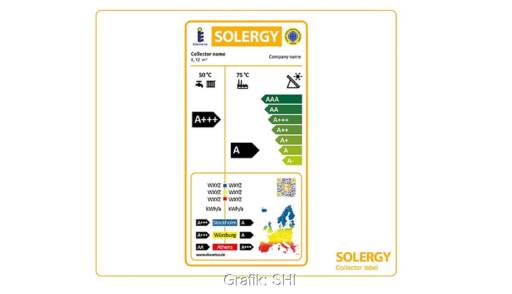 Im Bild das Solergy-Zeichen für Solarkollektoren.