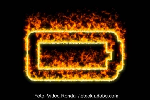 Symbolische Darstellung von Batteriebrand