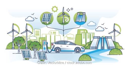 Im Bild eine symbolische Darstellung für die Flexibilisierung des Energiesystems.