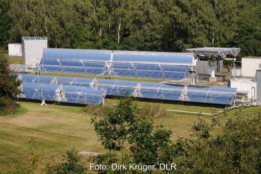 Prüfstand für solare Prozesswärmeanwendungen in Köln mit zwei verschiedenen Parabolrinnenkollektoren
